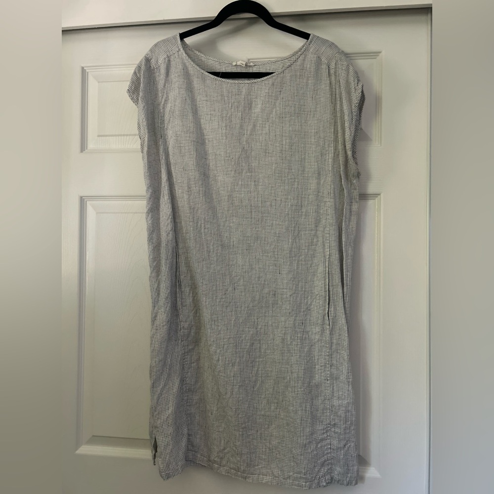 Eileen Fisher Checkered organic linen dress